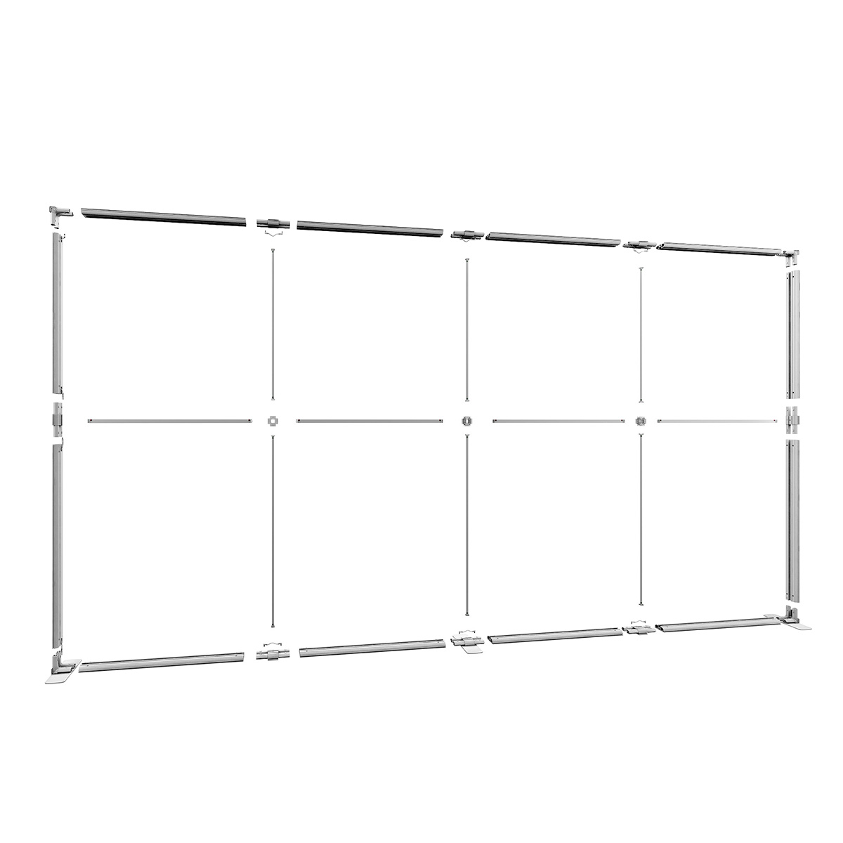 FABRILUX® LED Lightbox Display Backlit Exhibition Stand SEG Light Box 4000mm x 2250mm Frame Component Pieces Assembly Instructions Diagram