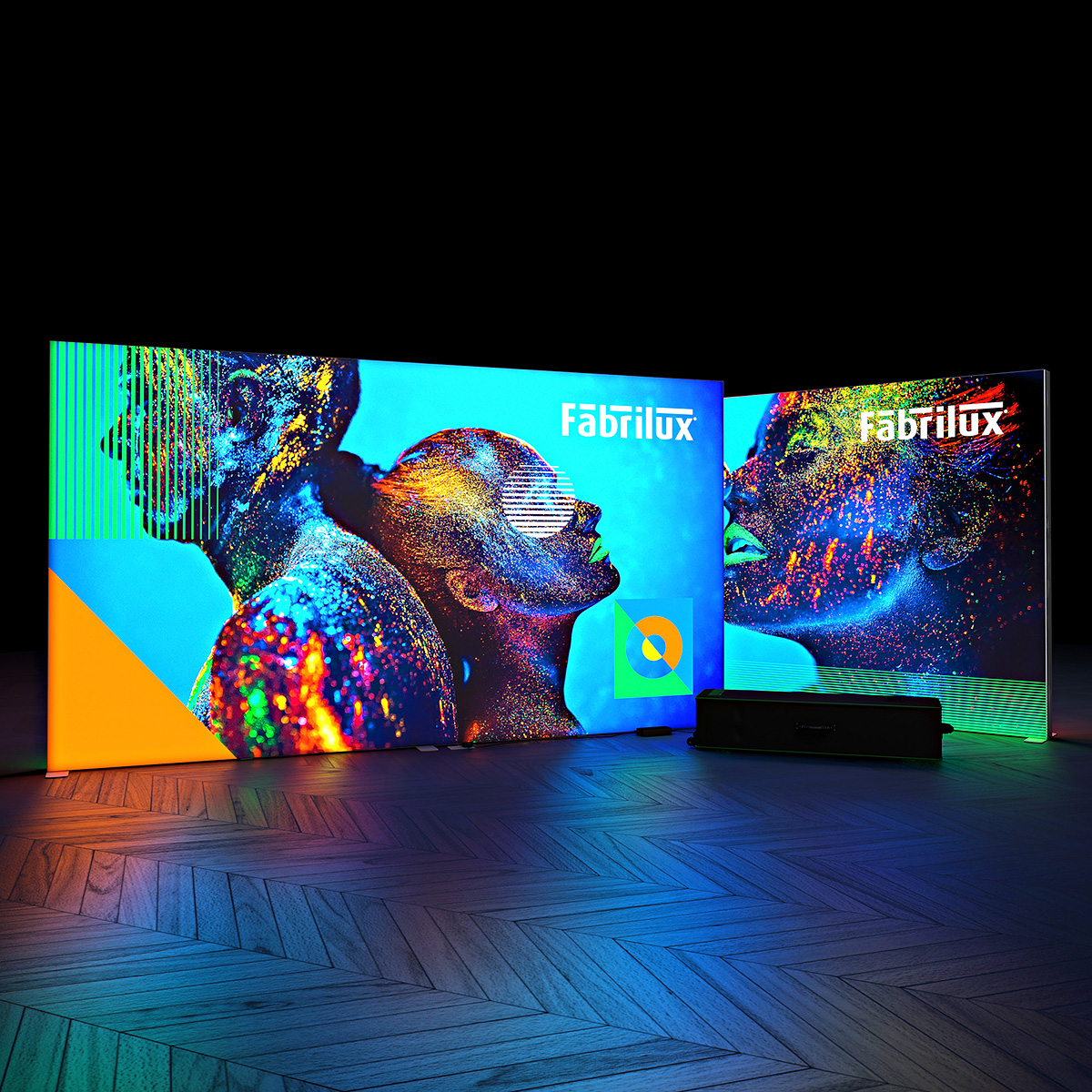 FABRILUX® LED Lightbox Display Backlit Exhibition Stand SEG Light Box 4000mm x 2250mm Illuminated Double Sided Tension Fabric Graphics