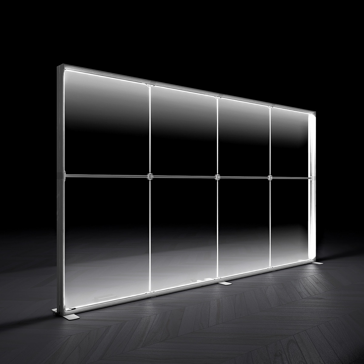 FABRILUX® LED Lightbox Display Backlit Exhibition Stand SEG Light Box 4000mm x 2250mm Illuminated Frame White