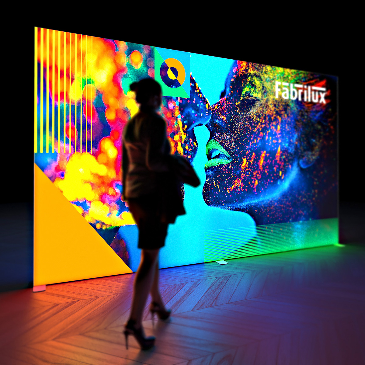 FABRILUX® LED Lightbox Display Backlit Exhibition Stand SEG Light Box 4000mm x 2250mm Illuminated Printed Fabric Graphics