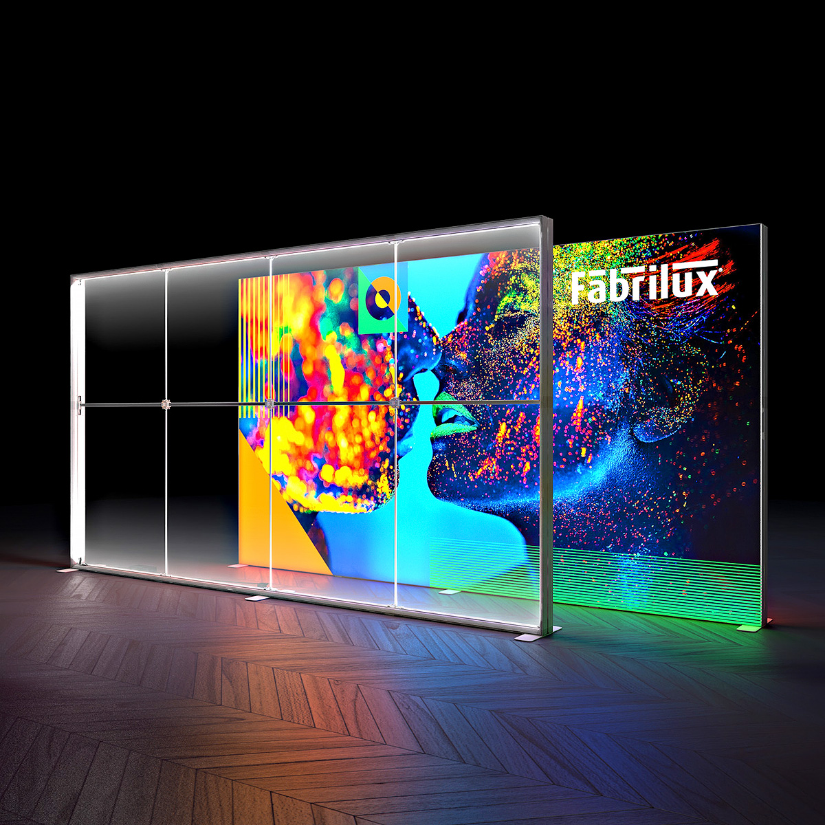 FABRILUX® LED Lightbox Display Backlit Exhibition Stand SEG Light Box 4000mm x 2250mm White Illuminated TFS Frame Lit Up