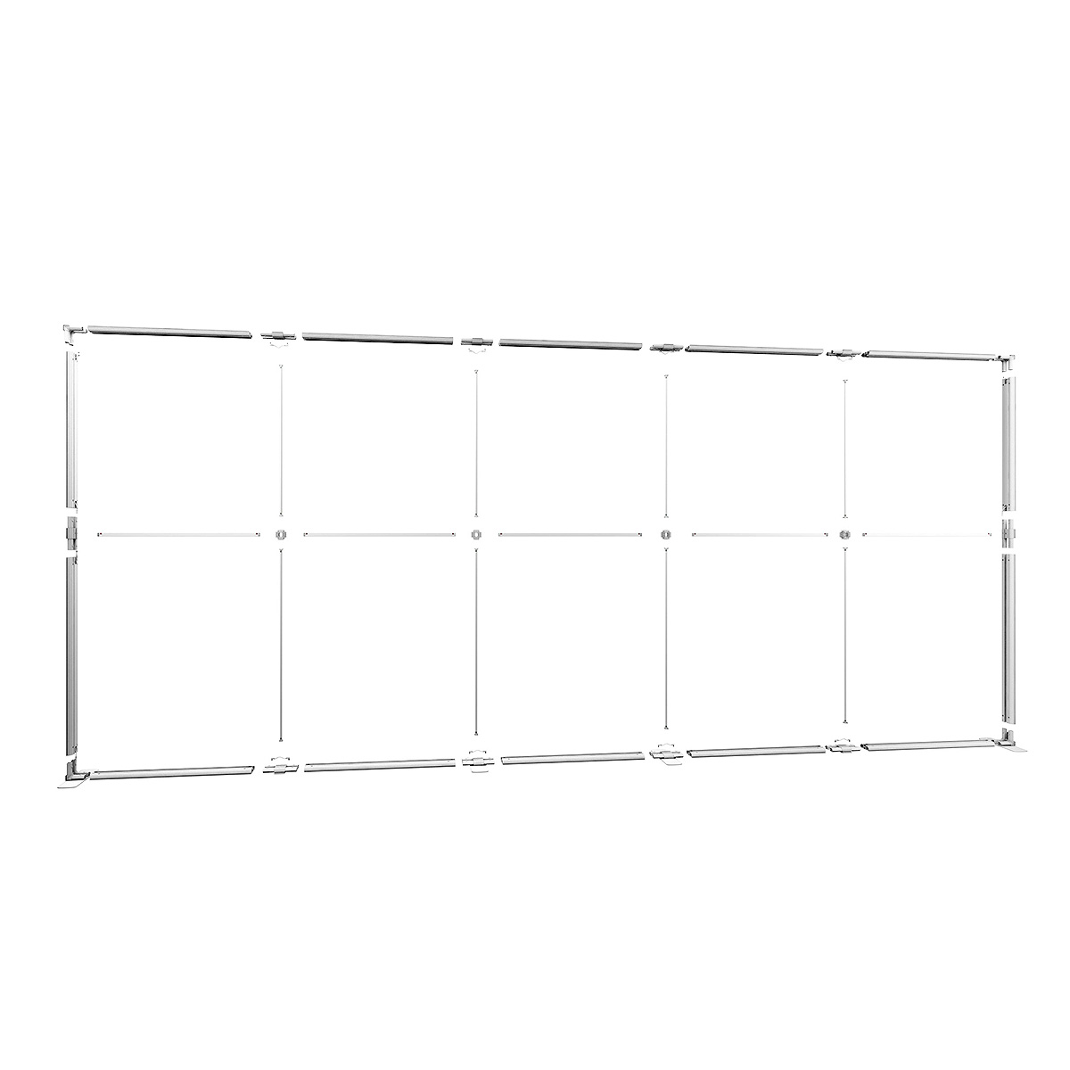 FABRILUX® LED Lightbox Display Backlit Exhibition Stand SEG Light Box 5000mm x 2250mm Frame Component Pieces Assembly Instructions Diagram