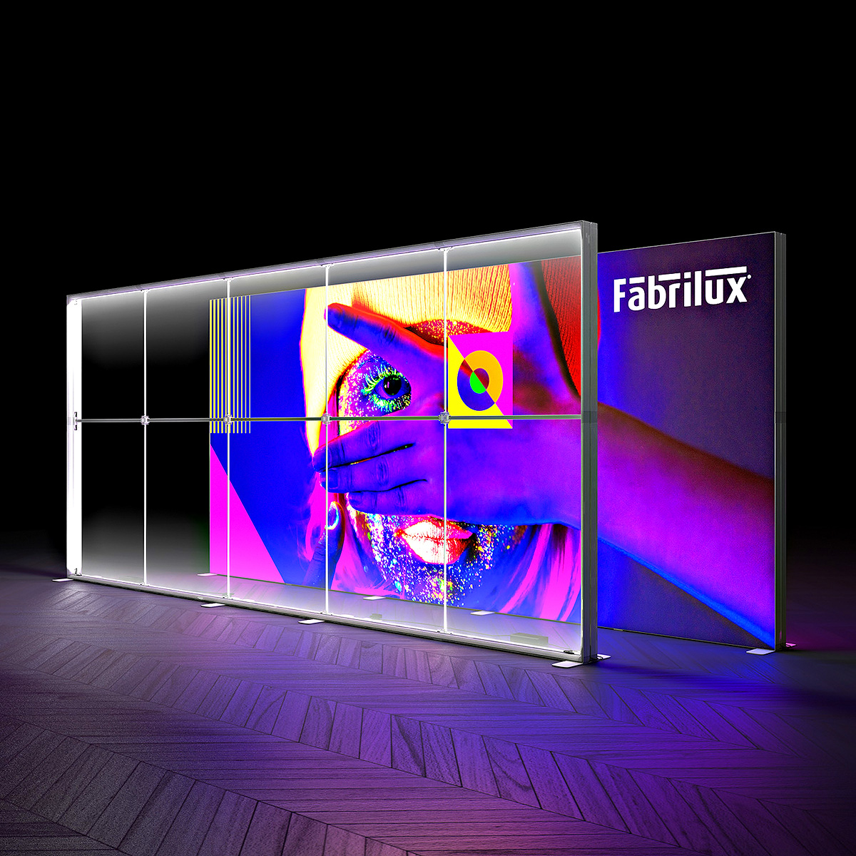 FABRILUX® LED Lightbox Display Backlit Exhibition Stand SEG Light Box 5000mm x 2250mm Illuminated Frame Backdrop