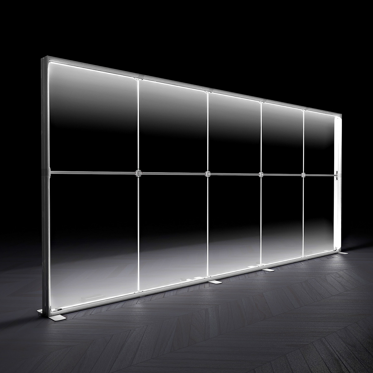 FABRILUX® LED Lightbox Display Backlit Exhibition Stand SEG Light Box 5000mm x 2250mm White TFS Frame Illuminated