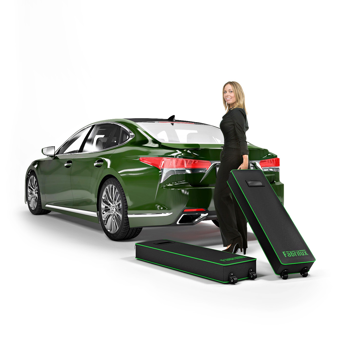 FABRILUX® LED Lightbox Display Exhibition Stand 5000 x 2250mm Includes Two Wheeled Trolley Cases