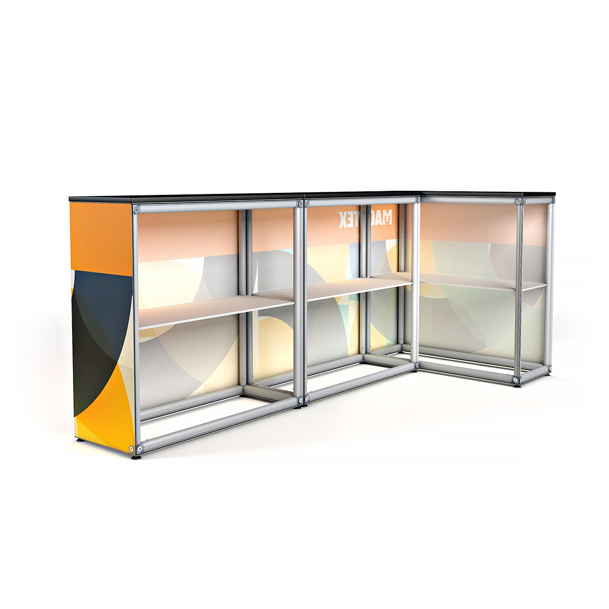 MAGNTEX® Exhibition Counter Display 3m Kit L-Shape Modular Configuration Back View