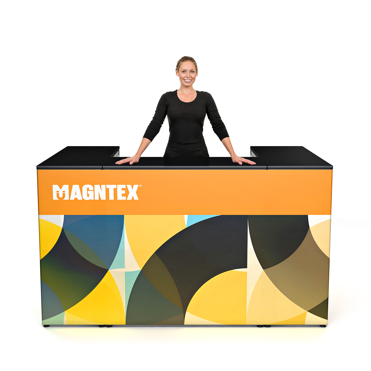MAGNTEX® Exhibition Counter Display 3m U-Shape Pop-Up Bar With SEG Tension Fabric Graphic Wrap