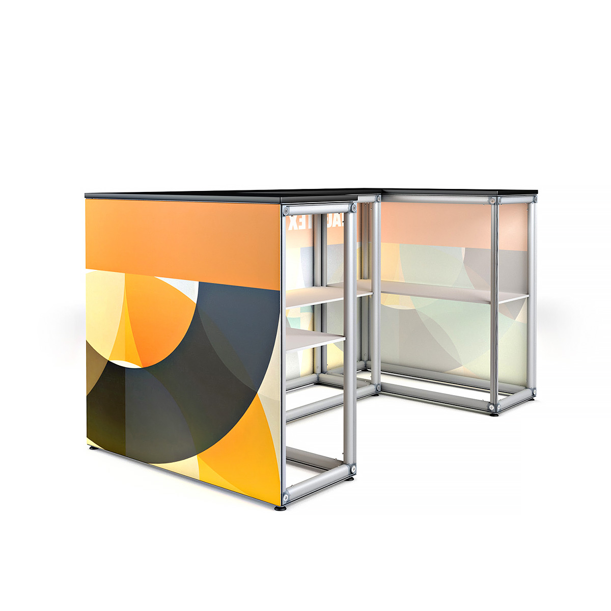 MAGNTEX® Exhibition Counter Display 3m U-shaped Modular Exhibition Stand Back View