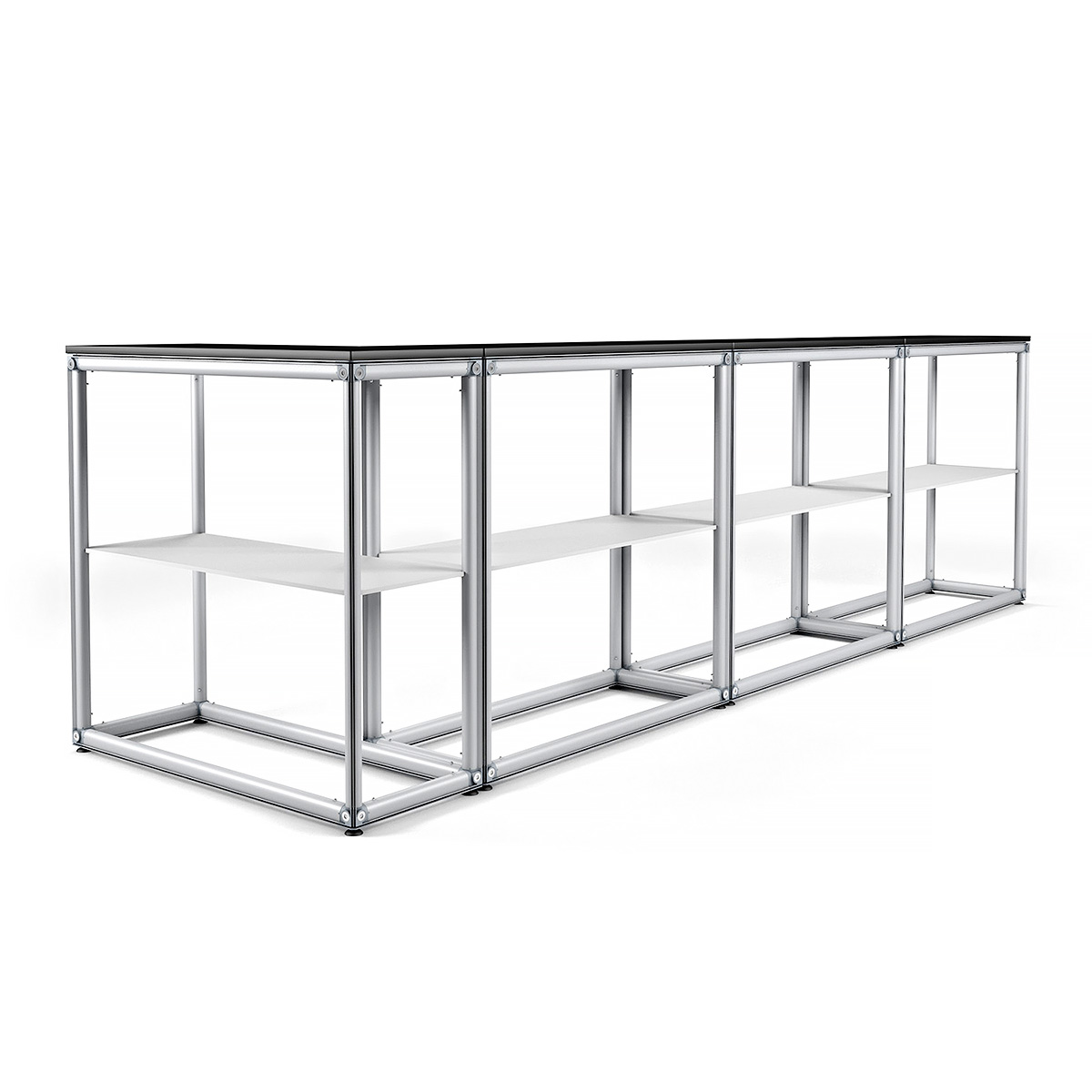 MAGNTEX® Exhibition Counter Display 4m Kit L Shape Return Modular Configuration Aluminium Frame Hardware - No Graphics