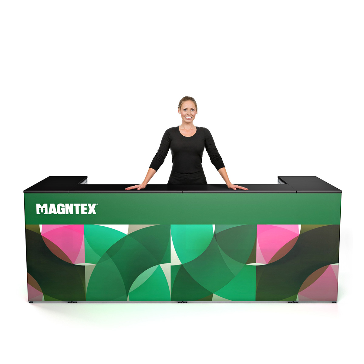 MAGNTEX® Exhibition Counter Display 4m Magnetic Modular U-Shape Pop Up Bar With Custom Printed SEG Graphic Wrap