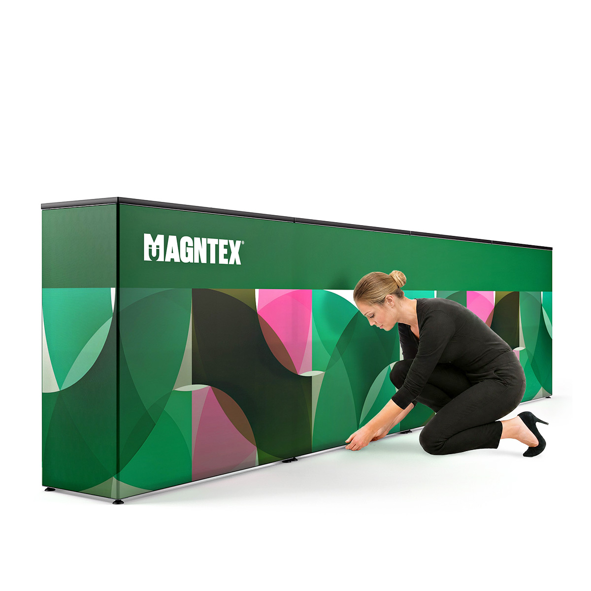 MAGNTEX® Exhibition Counter Display Fitting Custom Printed SEG Stretch Fabric Graphic Wrap