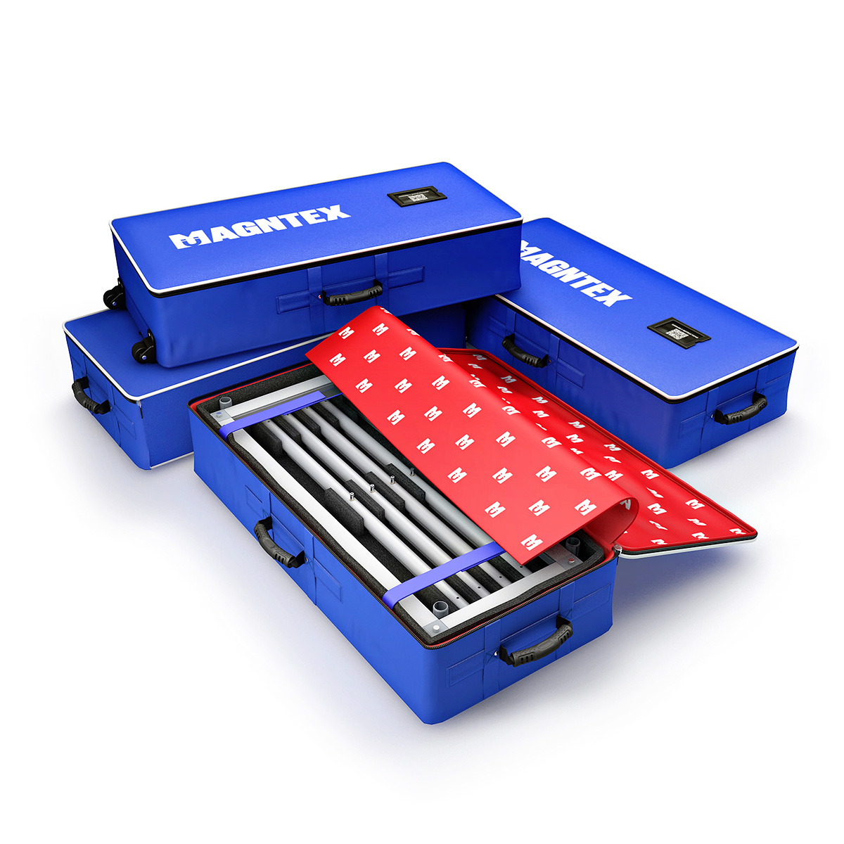 MAGNTEX® Exhibition Counter Display Magnetic Modular Aluminium Hardware Bags 4m Kit