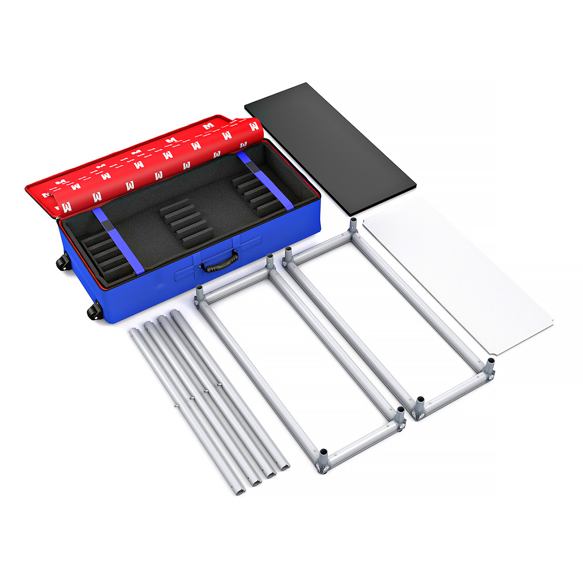 MAGNTEX® Exhibition Counter Display Portable Wheeled Case Aluminium Frame And Bag Hardware Kit