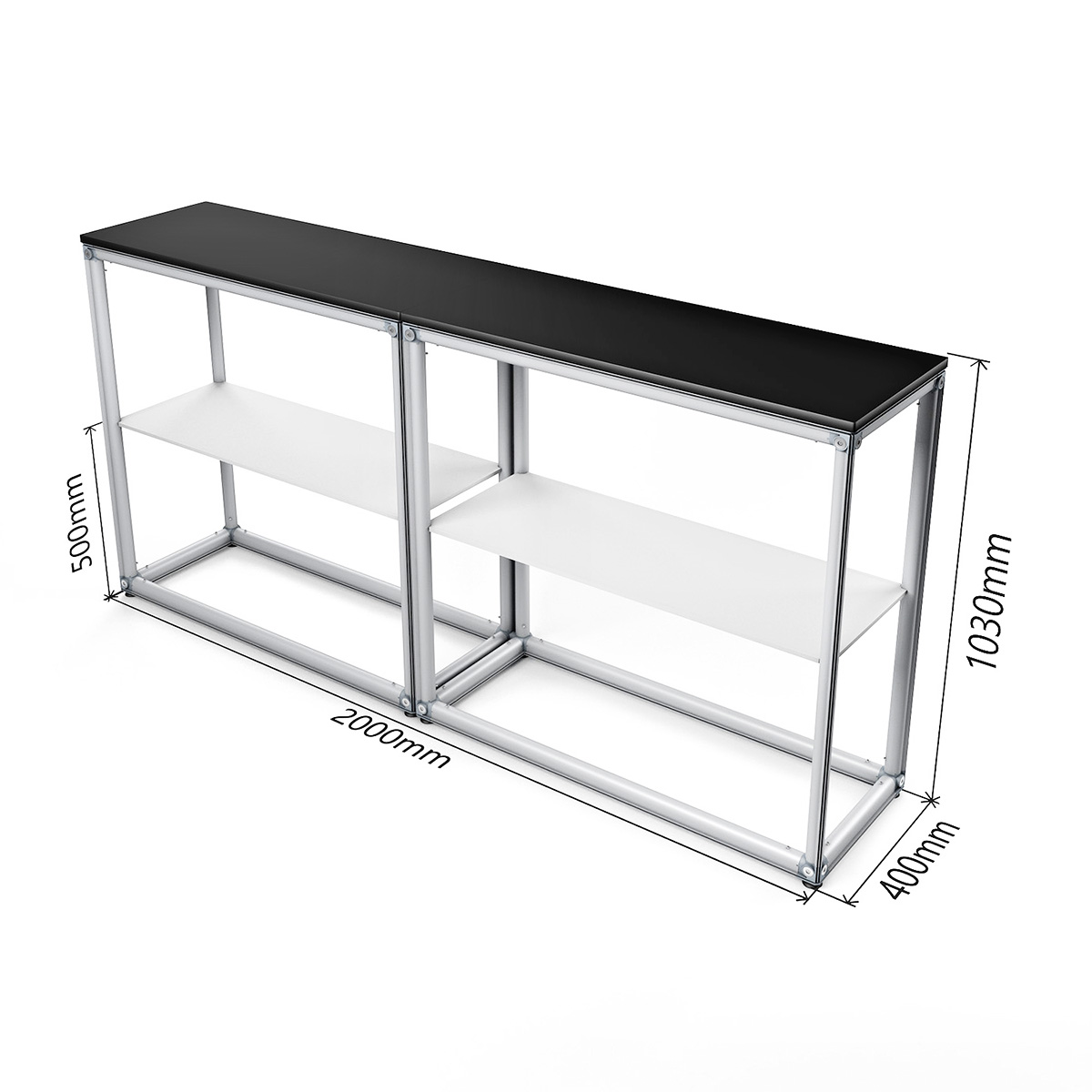 MAGNTEX® Exhibition Counter Display 2m Dimensions