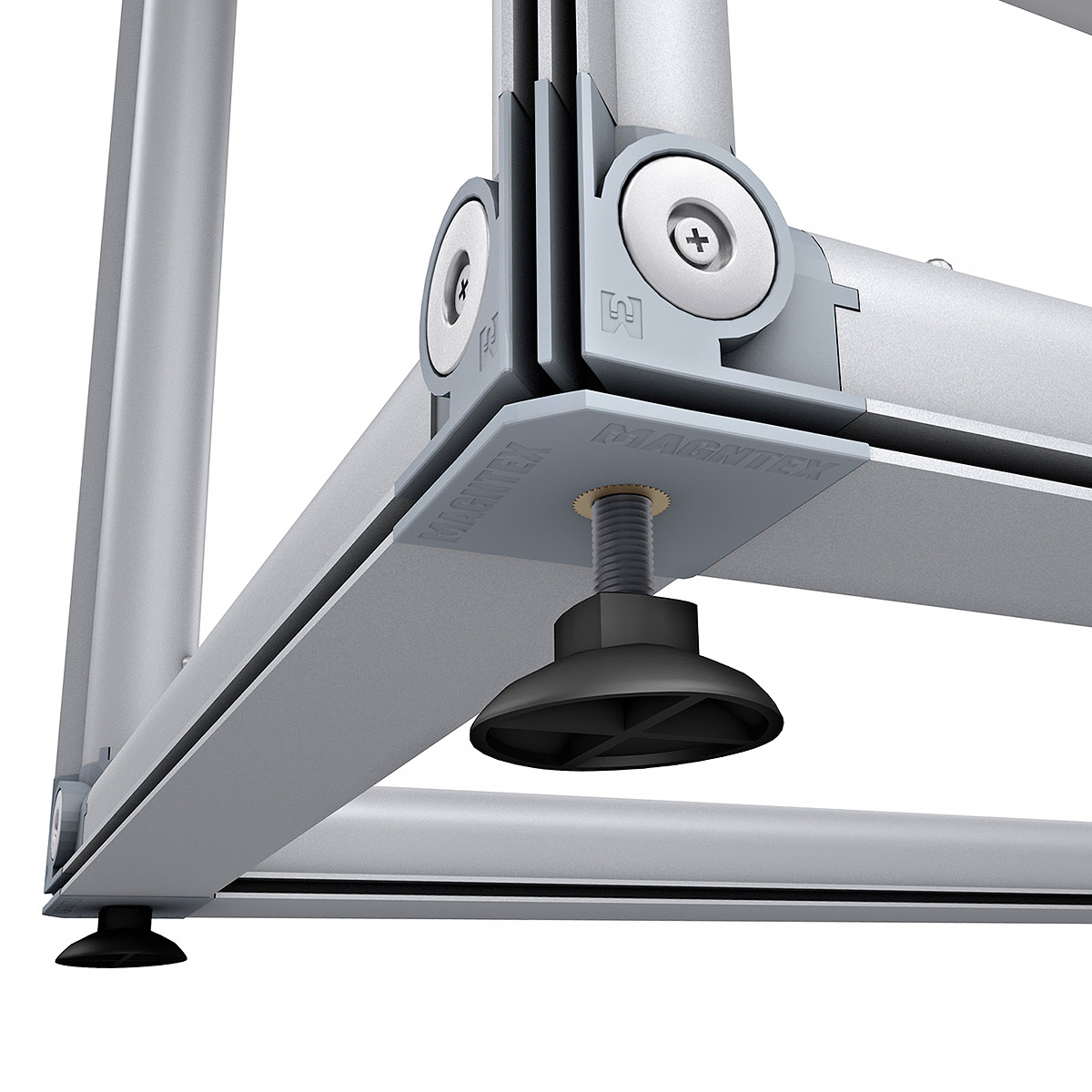 MAGNTEX® Counter Display Features Adjustable Levelling Feet For Uneven Floors